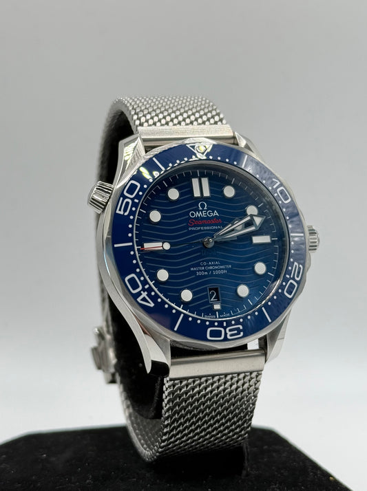 Seamaster Diver 300 42mm Steel on rubber strap and Grade 2 Titanium mesh bracelet, Unworn